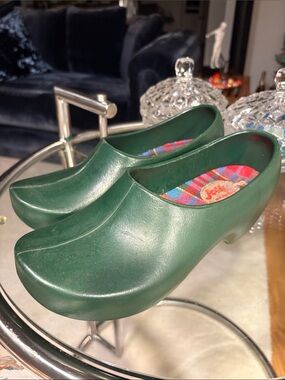 ☔️Vintage 🇩🇪Jollys Waterproof Green Slip-On Clog Shoes for Women